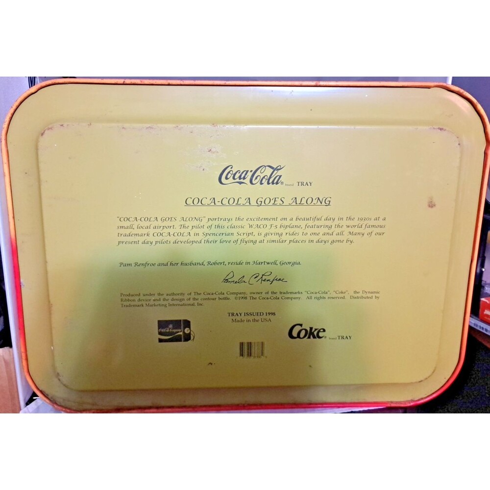 VTG 1998 Coca-Cola Goes Along Tray Pamela Renfroe Signed Metal Nostalgia - Picture 11 of 12